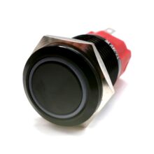 16 мм антивандальная кнопка без фиксации с белой подсветкой 12-24V NO/NC