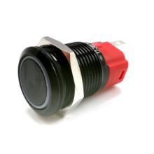 16 мм антивандальная кнопка без фиксации с желтой подсветкой 12-24V NO/NC