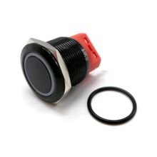 22 мм антивандальная кнопка без фиксации с красной подсветкой 12-24V NO/NC