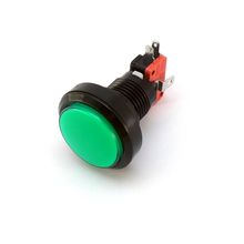 Кнопка без фиксации с подсветкой 45мм зеленая