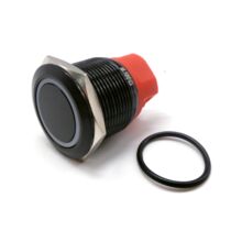 22 мм антивандальная кнопка без фиксации с белой подсветкой 12-24V NO/NC