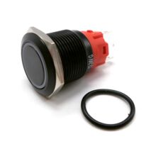 19 мм антивандальная кнопка без фиксации с зеленой подсветкой 12-24V NO/NC