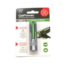 Аккумулятор Li-ion GoPower ICR18650 3.7V 3000mAh с защитой и зарядкой через MicroUSB