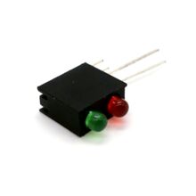 Угловой держатель с двумя 3 мм светодиодами (красный и зеленый)
