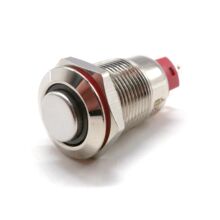 12 мм антивандальная кнопка NX-12B с фиксацией и желтой подсветкой выступающая 9-30V AC/DC