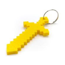 Меч из Minecraft, 3d модель брелок желтый