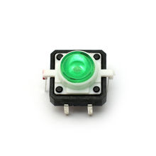 Кнопка с зеленой подсветкой 12*12*7 мм (1 шт.)