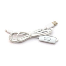 Белый USB-microUSB кабель с кнопкой включения (1 метр)