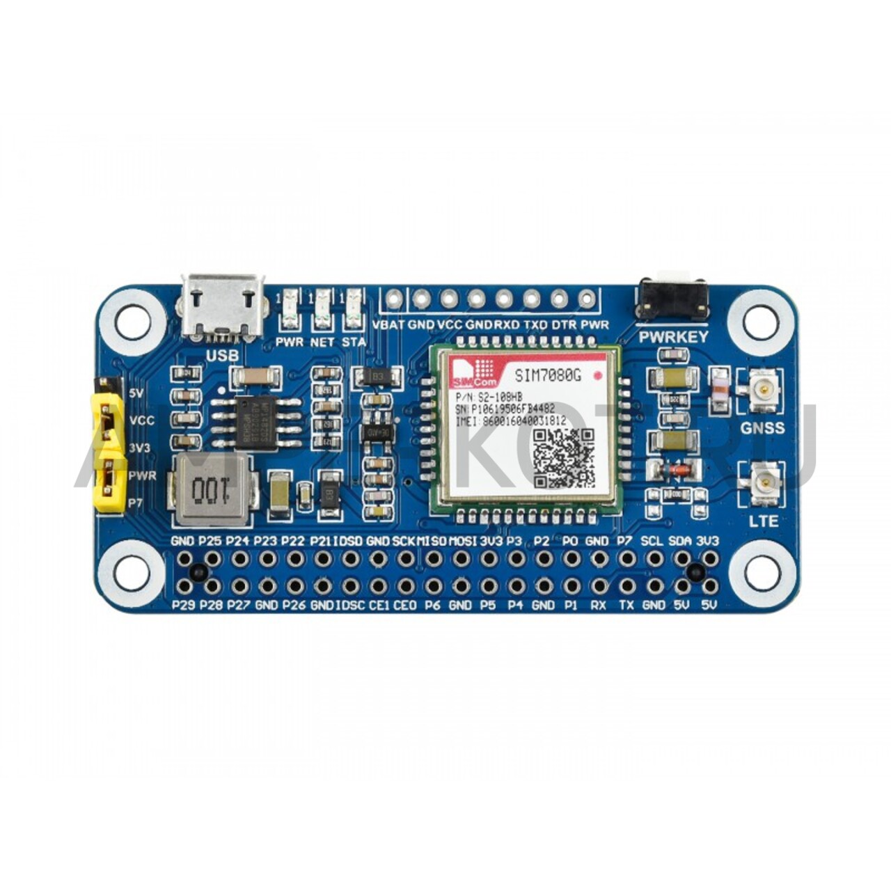 Waveshare SIM7080G NB-IoT/Cat-M GNSS Module For Raspberry Pi Pico - Global Connectivity