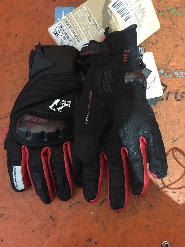 мотоперчатки Komine GK-796, чёрно-красные, 3XL