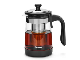 6461 FISSMAN Чайник заварочный 950мл со стальным фильтром (жаропрочное стекло)