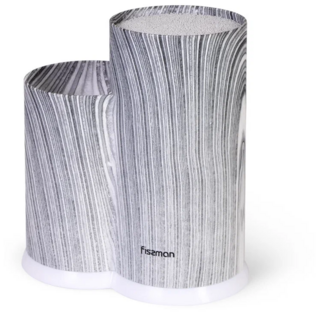 2885 FISSMAN Подставка с двумя отделениями 11x11x22+11x8х17см, цвет СЕРЫЙ МРАМОР (пластик)