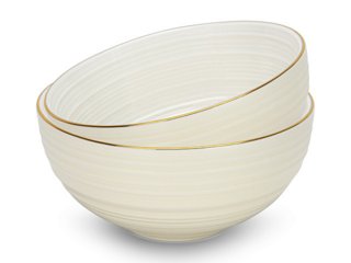 3694 FISSMAN Набор из 2 мисок FIRMINA beige 14,5х7см / 620мл (фарфор)