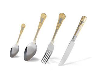 3198 FISSMAN Набор 24 пр. ROUSSE golden столовые приборы (нерж.сталь)