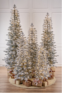 Ель искусственная заснеженная с лампочками Тикко 2,2 м