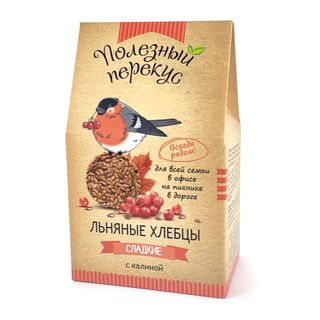 Хлебцы Полезный перекус льняные  с калиной, 100г