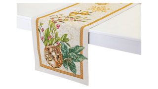 Дорожка для стола Mix&Match Home Золотые шары и ягоды 44х140 см, гобелен, бежевый