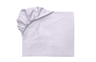 Простыня хлопковая светло-лиловая на резинке, размер 90х200