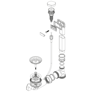 Отводная арматура с клапаном-автоматом для Brooklyn 50/60 (хром,пластик)