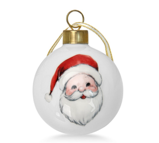 0424 FISSMAN Новогодняя елочная игрушка Шар с Сантой 6х6см (доломит)