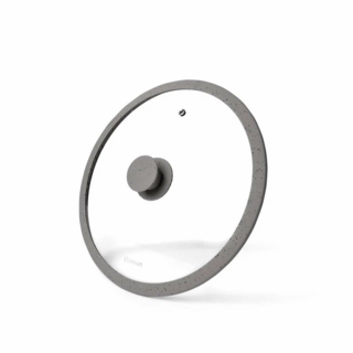 9924 FISSMAN Крышка ARCADES 26см с силиконовым ободком, цвет СЕРЫЙ (стекло)