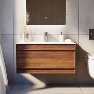 Тумба под раковину подвесная Bridget 80 Черный орех  ABR08W22S000