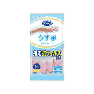 722396 "ST" "Family" Перчатки для бытовых и хозяйственных нужд (винил, тонкие,  M (розовые) 30см 1/240