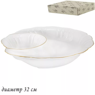 Менажница Lenardi MARIA GOLD 32х6см, фарфор, в подарочной упаковке, арт. 226-109