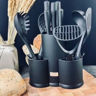 Набор ножей Lenardi и кухонных принадлежностей Lenardi, нержавеющая сталь, 12 предметов, на подставке, в подарочной упаковке, арт. 196-027