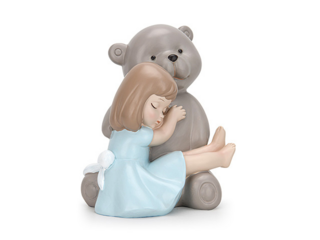 0265 FISSMAN Статуэтка "Девочка с большим медведем" 16,5х14,5х19,5см ( полирезин)