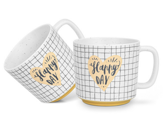 3726 FISSMAN Набор из 2-х кружек 490 мл HAPPY DAY CHECKED (фарфор)