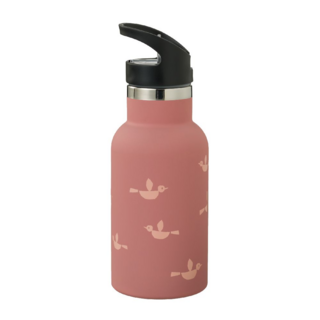 Бутылка-термос для напитков Fresk "Весенние птицы", пудрово-малиновая, 350 мл