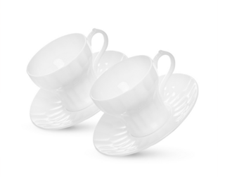 13607 FISSMAN Набор из 2 чашек LUANA 220 мл с блюдцами (фарфор)