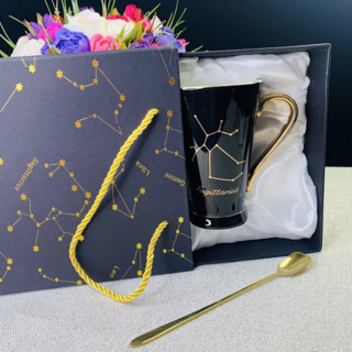 Кружка с ложкой Lenardi, Стрелец, 390мл, фарфор, в подарочной упаковке, арт. 106-233