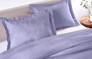 Пододеяльник из однотонного сатина лаванда на молнии, размер 145x210