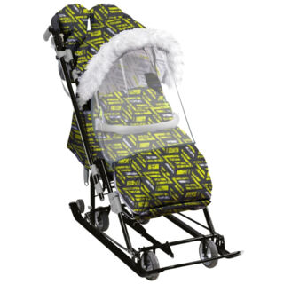 Санки Ника Детям 7-8  спортивный лимонный НД7-8SK/4