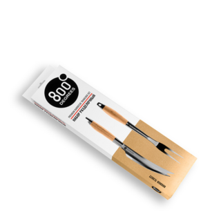 Набор разделочный вилка и нож 800 Degrees Barbecue Trancher Set. Материал закаленная сталь, дерево акации.