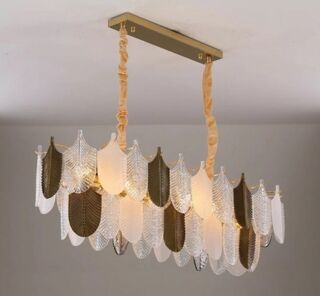 Люстра Lenardi 110х35 см, высота 30 см, стекло+металл, арт. 299-244