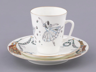 Трёхпредметный комплект Императорский фарфоровый завод,  форма Майская, балет Жизель