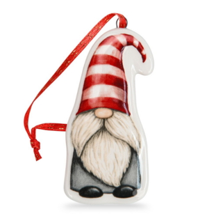 0406 FISSMAN Новогодняя елочная игрушка Гном бородатый 7,5х4см (доломит)