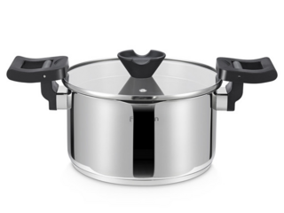 5248 FISSMAN Кастрюля TITANIA 22x13 см / 4,5л со стеклянной крышкой (нерж.сталь)