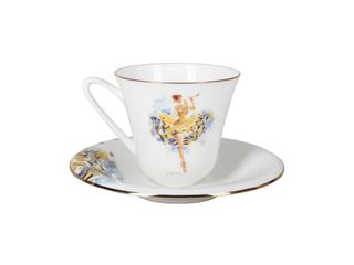Чайная пара Императорский фарфоровый завод, форма Сад, рисунок Фея беззаботности