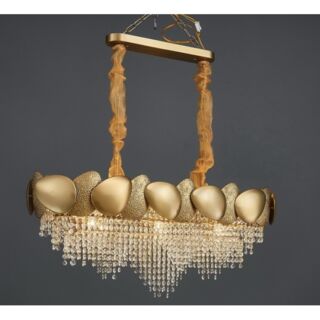 Люстра Lenardi 130х32 см, высота 35 см, стекло, нержавеющая сталь, арт. 299-252