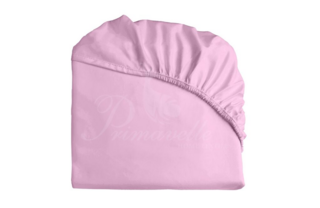 Простыня из однотонного сатина светло-лиловая на резинке, размер 90х200