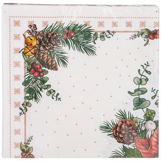 Салфетки бумажные Lefard Новый год Венок, 3 слоя, 33х33 см, 20 шт