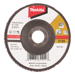 Диск шлифовальный лепестковый Makita Z120, 125мм, стекловолокно, угловой