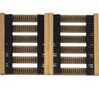 Щетка для чистки обуви Pattern, дерево, искусственная щетина, 2 секции, придомовая