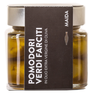 Фаршированные анчоусами зеленые томаты Maida в оливковом масле первого, холодного отжима, 190гр