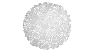 Салфетка подстановочная круглая Decor de table Rose 38 см, серебристая, ПВХ