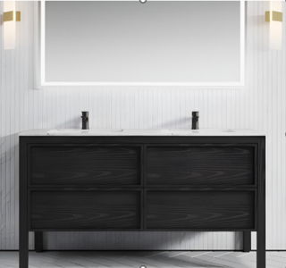 Комплект мебели для ванной Elisa 80 Черный дуб, AES08F78S2MF